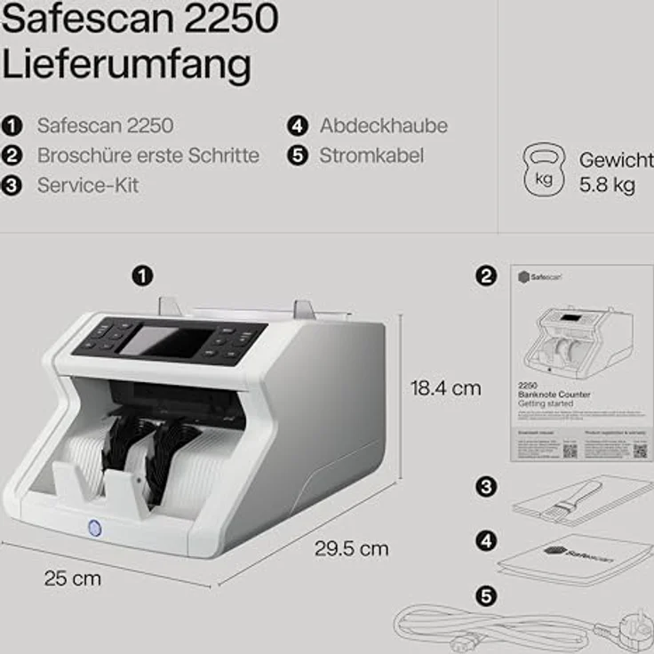 Safescan Geldzählmaschine 2210 G2 3,9-Zoll-Display – Bild 6