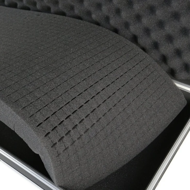 HMF Aufbewahrungsbox Gewehrkoffer, Alu Waffenkoffer mit Rasterschaumstoff, 96 x 36 x 12 cm, schwarz – Bild 2