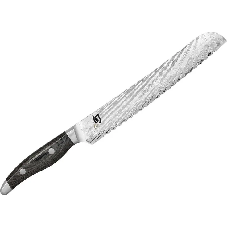 Kai Messer Shun Nagare Brotmesser, Brötchenmesser, Küchenmesser, Messer, 23 cm, Damaszener Stahl, NDC-0705