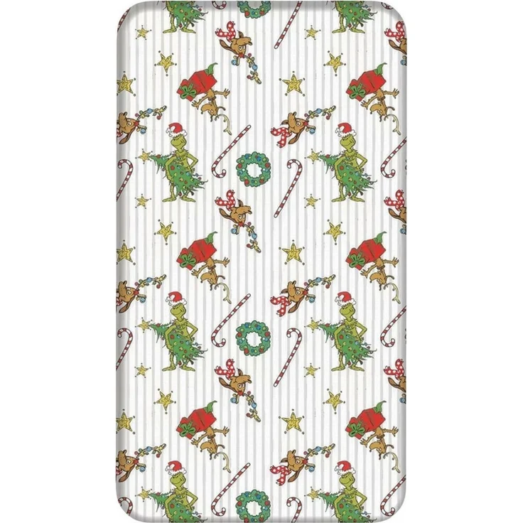 Sarcia. eu Spannbettlaken Grinch Weihnachts-Spannbettlaken Kinder, 100 % Baumwolle, 90x200+25 cm – Bild 2
