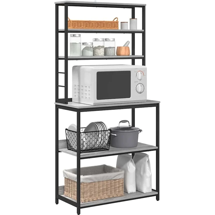 vidaXL Küchenregal Graues Sonoma 80 x 40 x 168 cm Holzwerkstoff 883889 – Bild 2