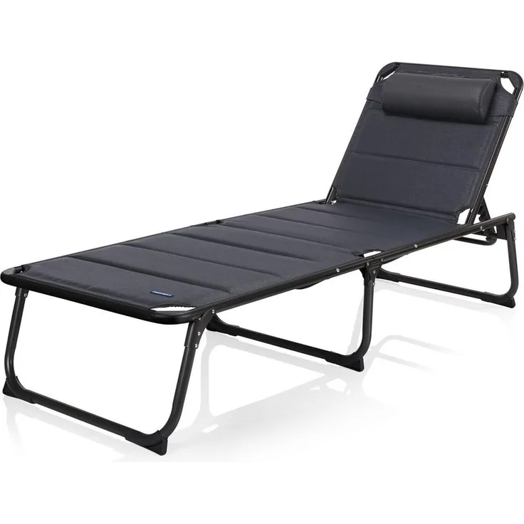 Stabile Gartenliege, Sonnenliege ANCONA Anthrazit, 200x67x35cm