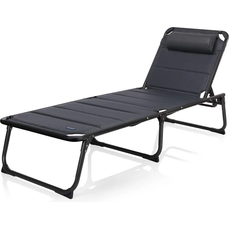 Stabile Gartenliege, Sonnenliege ANCONA Anthrazit, 200x67x35cm – Bild 1