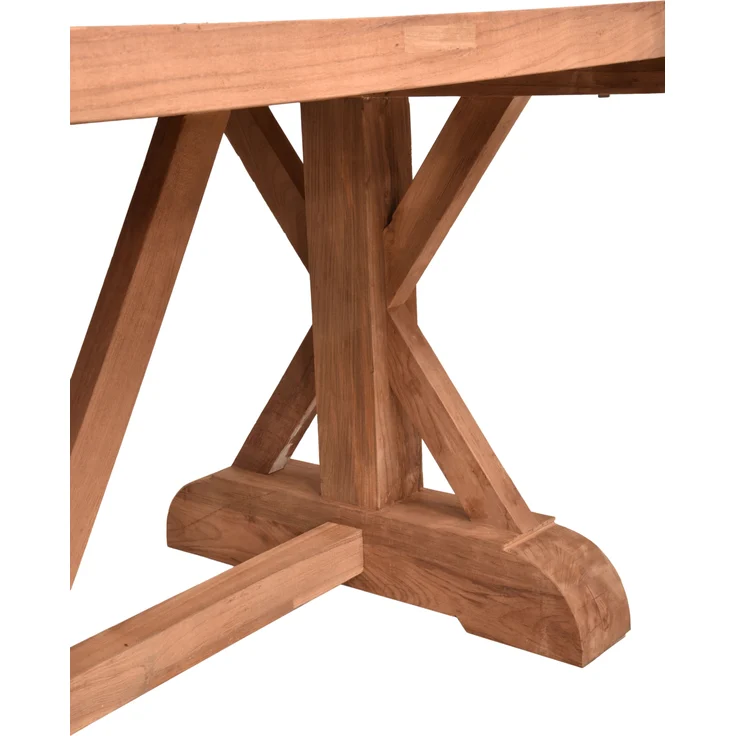 Garten-Sitzgruppe NOLAN 3-tlg. - Teak, Braun | Gartenmöbel-Set Gartengarnitur Garten-Essgruppe mit Stühlen und Esstisch – Bild 5