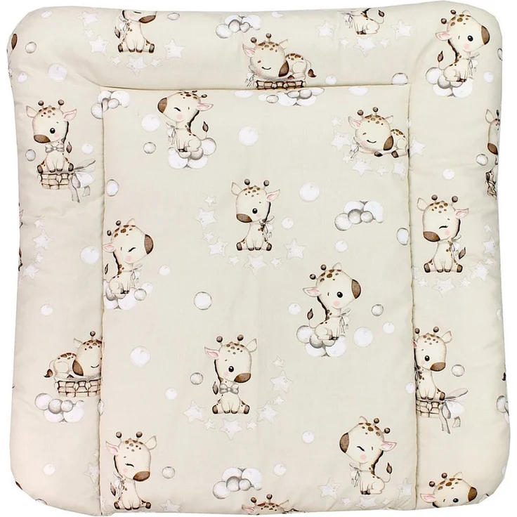 TupTam Baby Wickeltischauflage mit Baumwollbezug Gemustert, Farbe: Giraffe/Beige, Größe: 70x70 cm – Bild 5