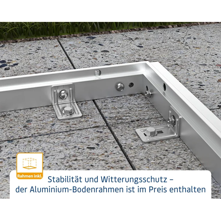 Hörmann Ecostar Metall-Gerätehaus Elegant mit Pultdach Typ 3, 238x303 cm , anthrazitgrau, 7,2 m²,1-flüglige Tür – Bild 8