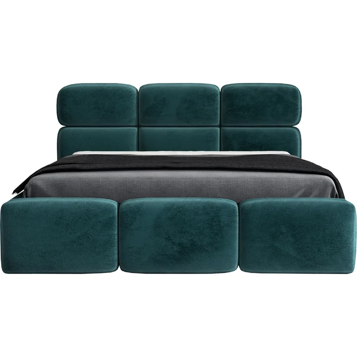 Polsterbett MAROKO 90x200 mit Matratze, Bettkasten und Lattenrost. Farbe: Minze 13 – Bild 3