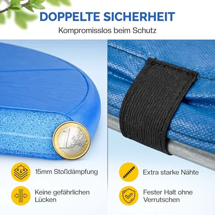 Monzana Trampolin Randabdeckung Ø 183 cm, 30cm breit 100% UV-beständig reißfest Federabdeckung – Bild 5