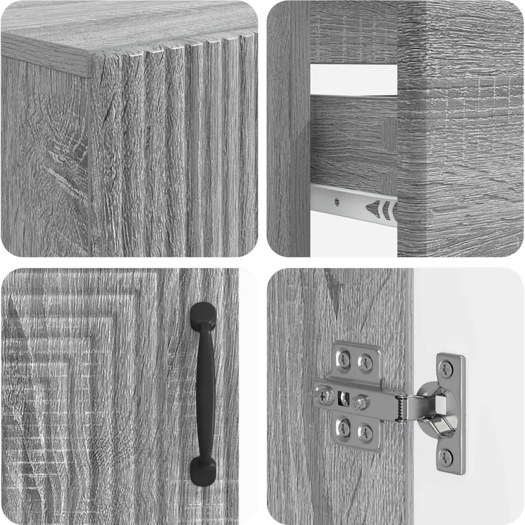 vidaXL 3-teiliges Badezimmer-Schranksystem HAARLEM 3 stk. Sonoma-Grau 3418023 – Bild 6