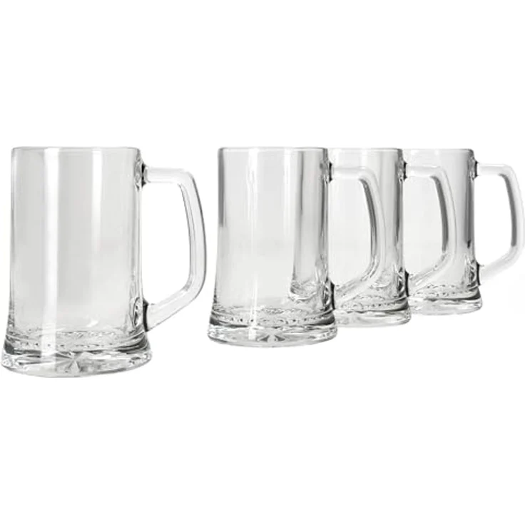 MamboCat Bierglas 4x Artisan Bierkrug 250ml mit Sternboden & Henkel Bierhumpen 0,25L, Glas – Bild 2