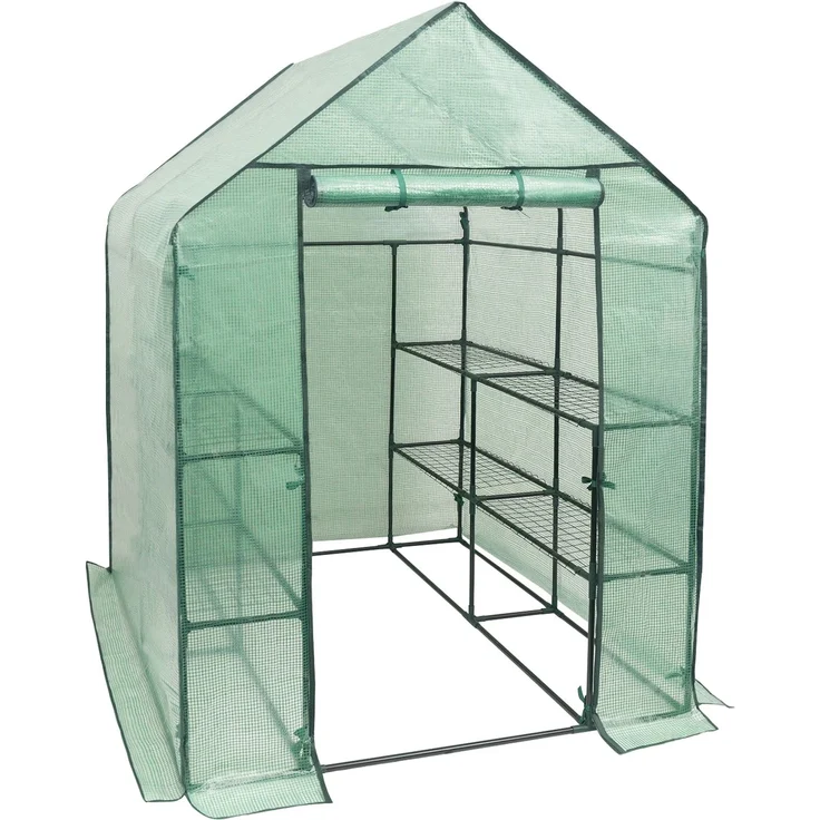 Wohnora-Pflanzenschutz,Haltbares Gewächshaus,Tomatenhaus,Gewächshaus mit Reißverschluss(nur mit Gewächshaus),H 195cm x T 143cm x B 143cm,Grün – Bild 4