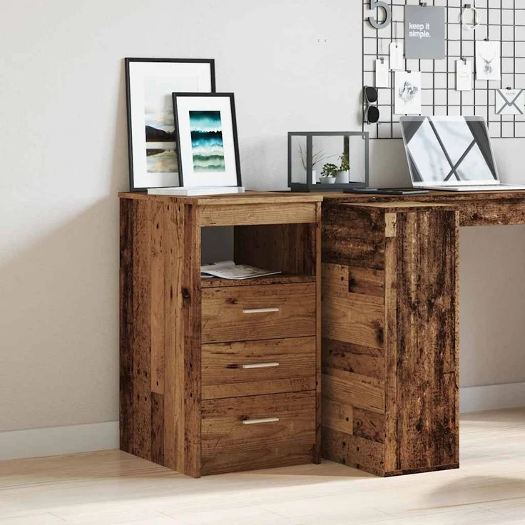 vidaXL Schubladenschrank Altholz-Optik 40x50x76 cm Holzwerkstoff 856004 – Bild 2