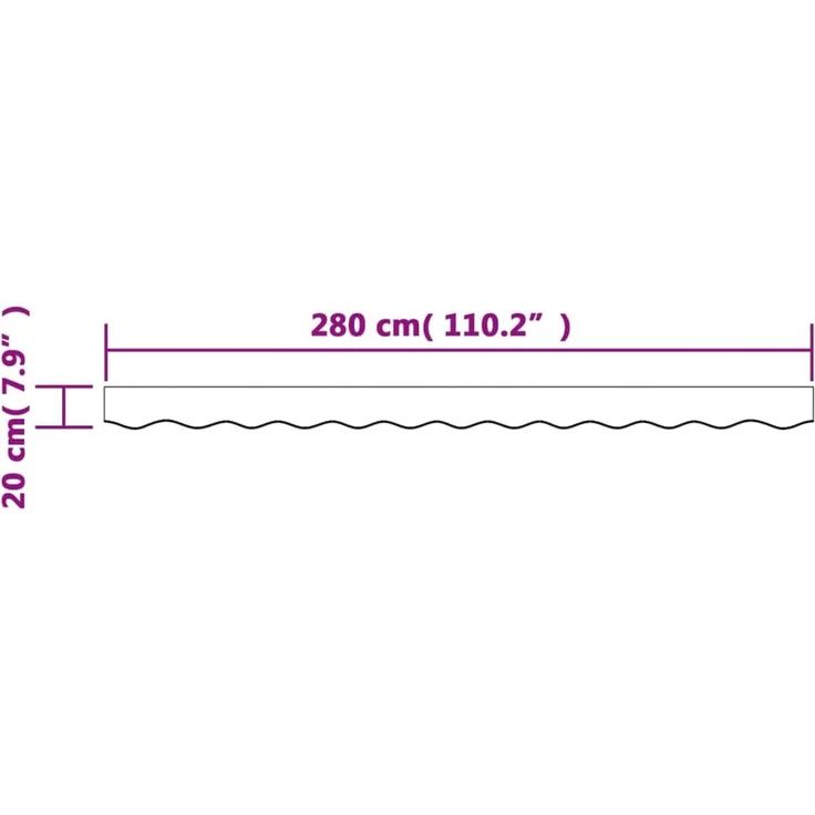 vidaXL Markisenvolant Rot und Weiß Gestreift 3 m 367798 – Bild 6
