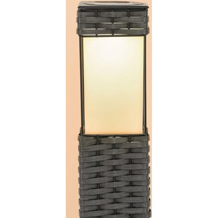 Esotec Solarleuchte Rattan, 3500K warmweiß, Höhe 50 cm, Gartenleuchte – Bild 4