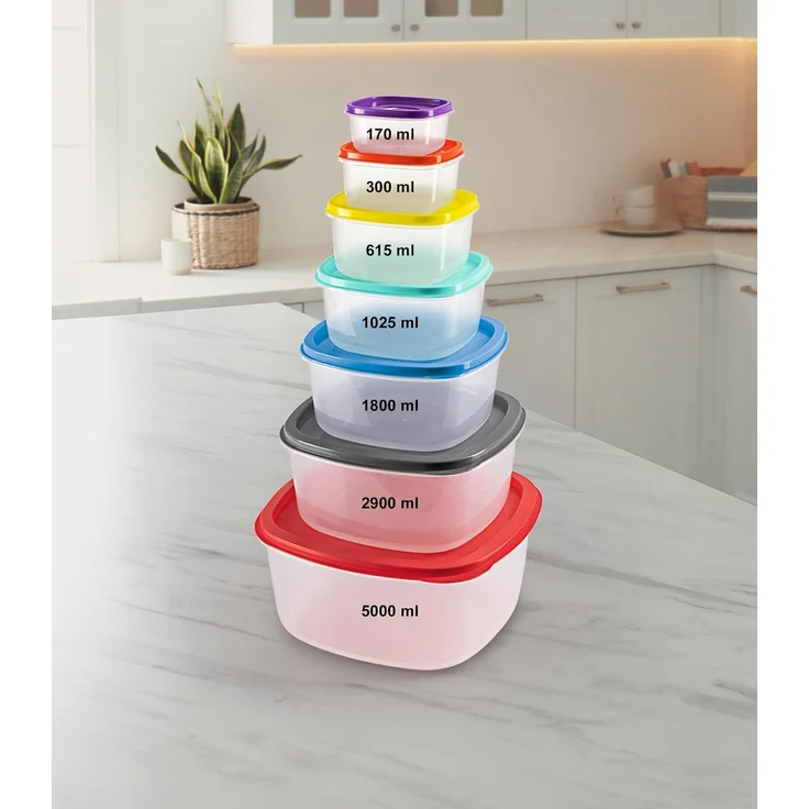 GOURMETmaxx Frischhaltedose Vorratsdose Lunchbox auslaufsicher, Polypropylen (PP), 28-tlg. mehrfarbig inkl. Deckel, Spülmaschinen,- und Mikrowellefest – Bild 2