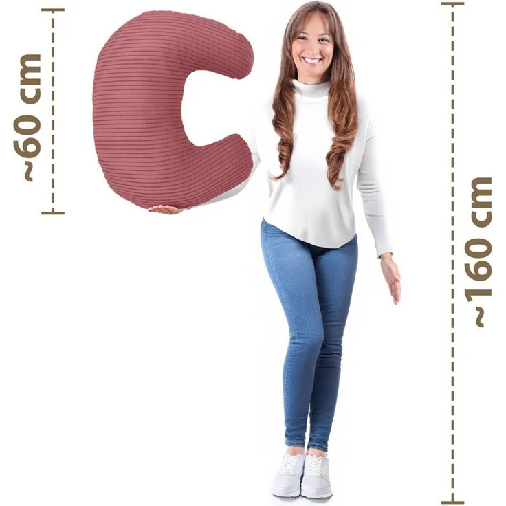 Amilian Stillkissen - Lagerungskissen - Schwangerschaftskissen mit Füllung und Bezug, Stillmond - Stillhörnchen - pregnancy pillow, für Mütter und Babys – Bild 2