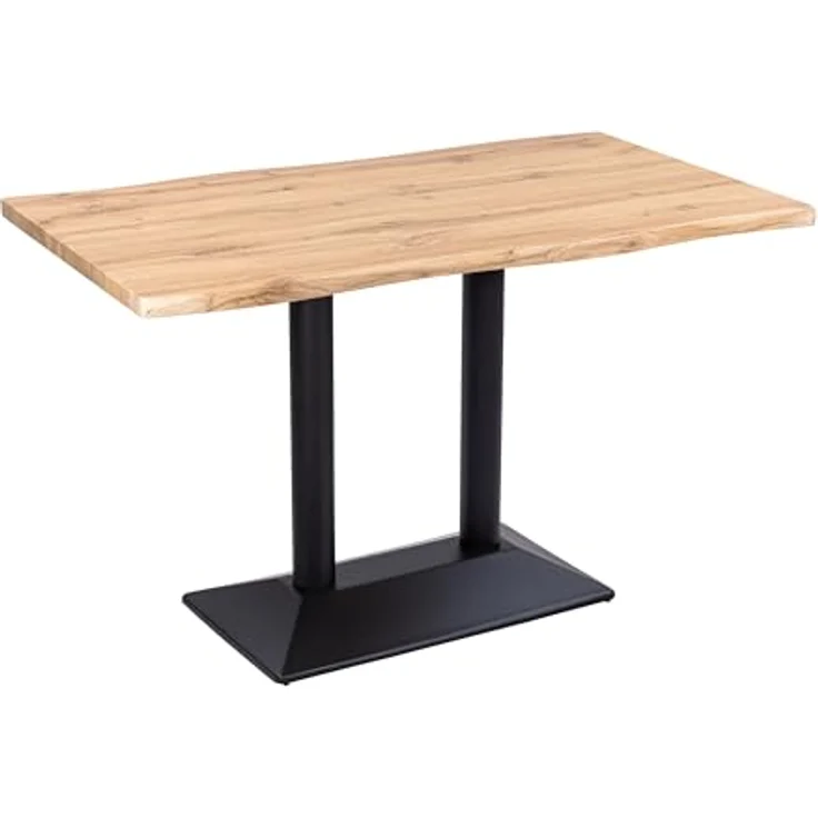 SAM Tischplatte Joan | 100 x 60 cm eckig | Holz | Farbe: Eiche | Baumkante | Holzplatte für Küche & Café – Bild 3