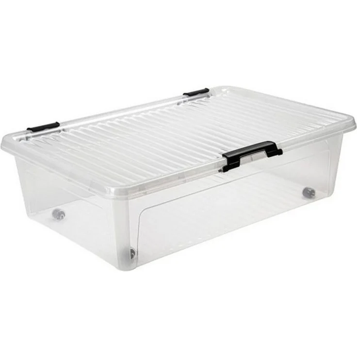 Scharnierboxen 24L 60x40x17cm Transparent Deckel Aufbewahrung Spielzeugkiste – Bild 4