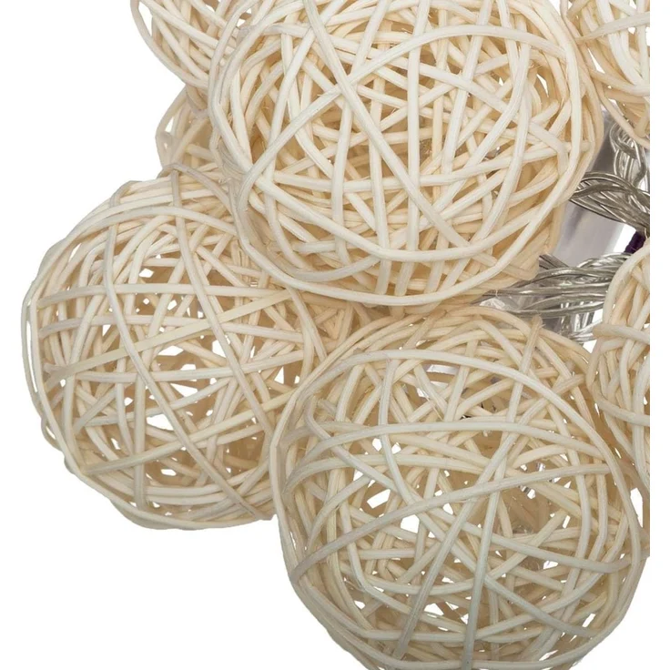 Weihnachtsdekoration Atmosphera Batteriebetriebene LED-Girlande Rattan 10 Leds 162 cm – Bild 4
