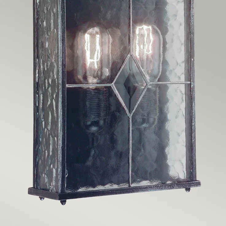 Wandleuchte, Außenleuchte, Laterne, Metall Glas, H 33,8 cm – Bild 2