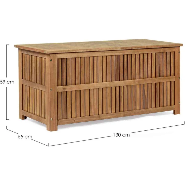 Gartentruhe Noemi aus Akazienholz, massiv und geölt, natur, stilvolles Outdoor-Design – Bild 3