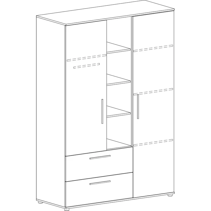 arthur berndt Jugendzimmer-Set Alessio, (Set, 4-tlg, Kleiderschrank mit Schubfächern, Regalelement, geräumiger Auszug), mit Melamin-Oberfläche – Bild 14