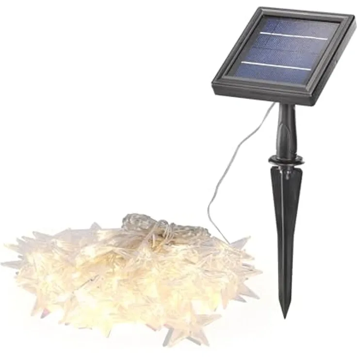 esotec LED-Lichterkette Solar LED-Kette, 30 Sternchen 2800K warmweiß Weihnachtsdeko 102578