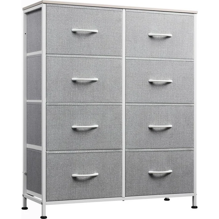 WLIVE Kommode mit 8 Schubladen, Schubladenkommode aus Holz und Metall (30 x 80,5 x 98 cm Kommode Schlafzimmer Wohnzimmer Flur), Schmaler Schrank mit viel Stauraum, Modern & Stabil – Bild 5