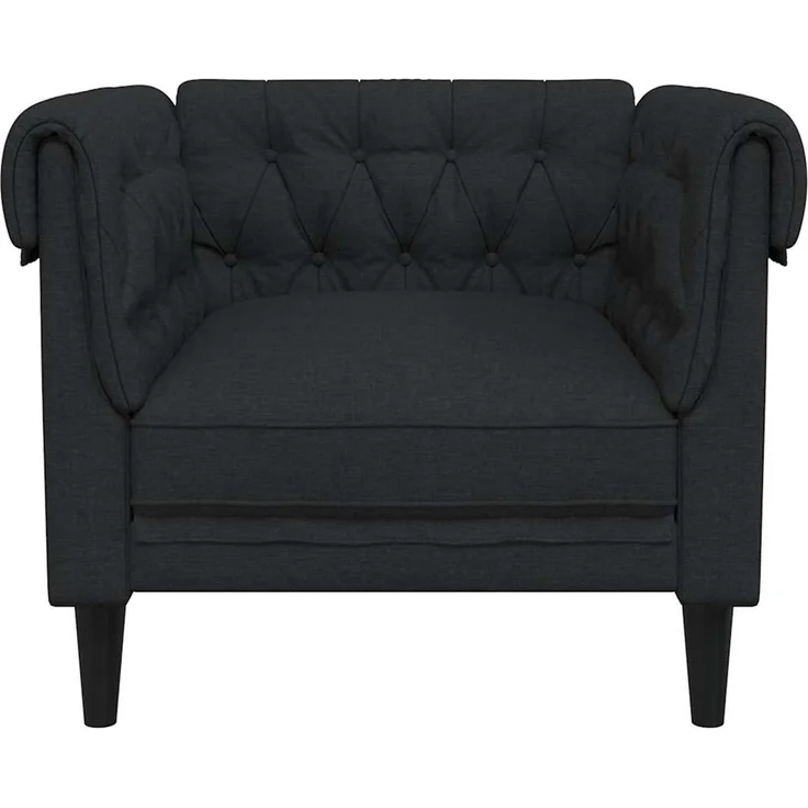 vidaXL Chesterfield-Sessel Schwarz Stoff 372540 – Bild 4