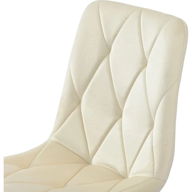 Esszimmerstuhl (4er Set) 45x40x86 cm beige Samt, Metallgestell, Fischgrätenmuster – Bild 9