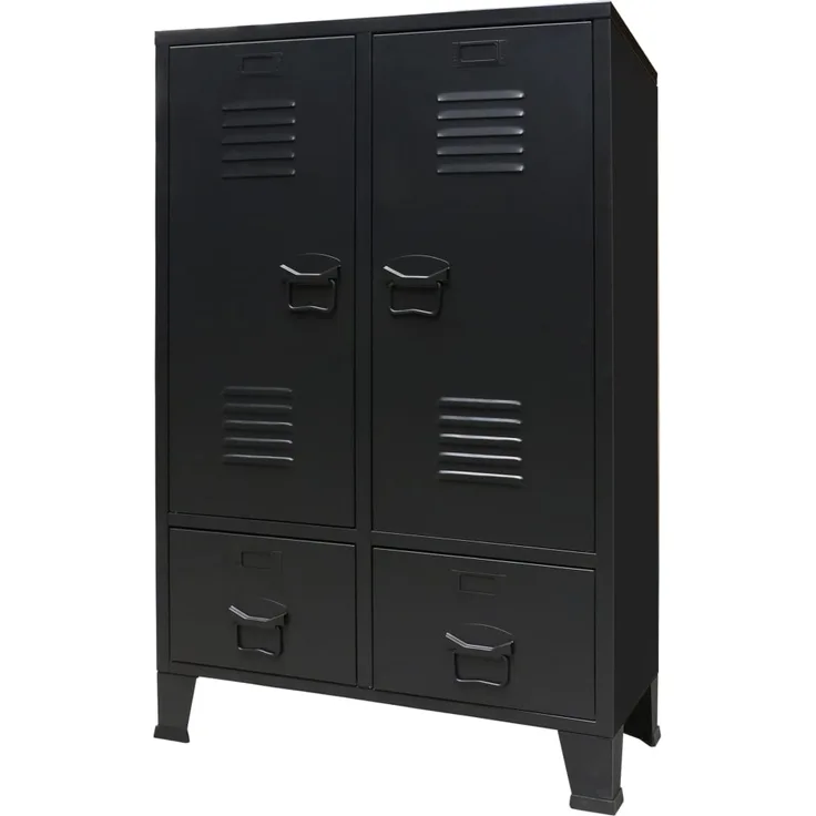 vidaXL Kleiderschrank Metall Industrie-Stil 67 x 35 x 107 cm Schwarz 245960