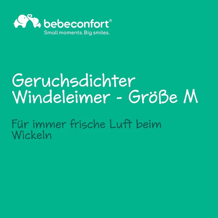 Bebeconfort geruchsdichter Windeleimer Größe M, Windeleimer, Deckel geruchsdicht, für alle Müllbeutel, für bis zu 20 Windeln, Bedienung mit einer Hand, praktische Größe, leicht zu reinigen, Sand – Bild 2