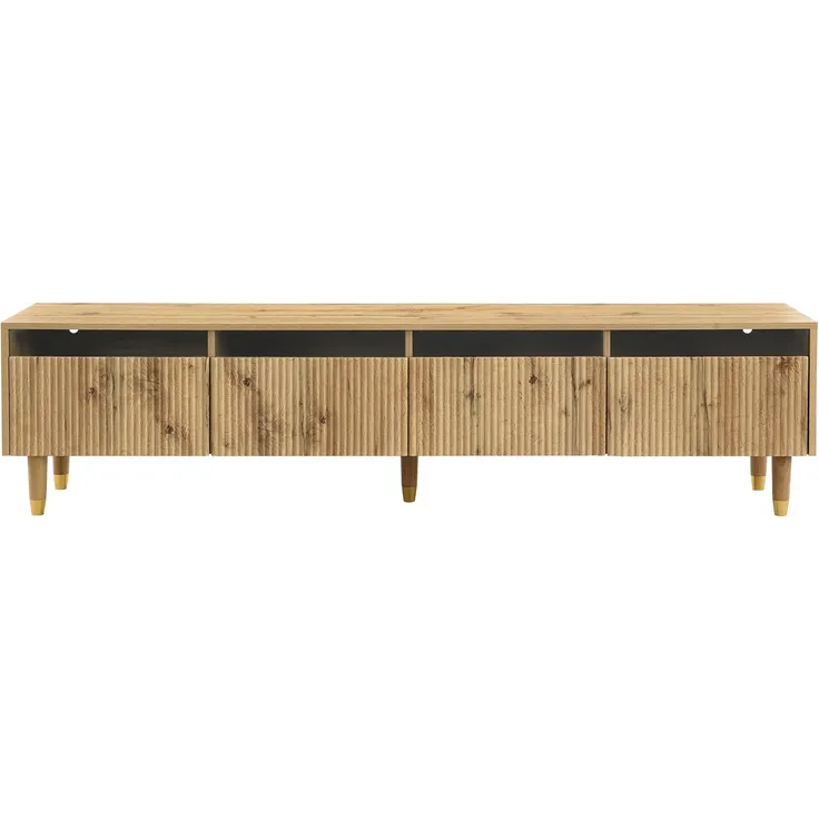 Lowboard mit Schubladen und LED-Beleuchtung, 178/35/45 cm, TV-Schrank, Fernsehtisch, Fernsehschrank für Wohnzimmer, stehend – Bild 8