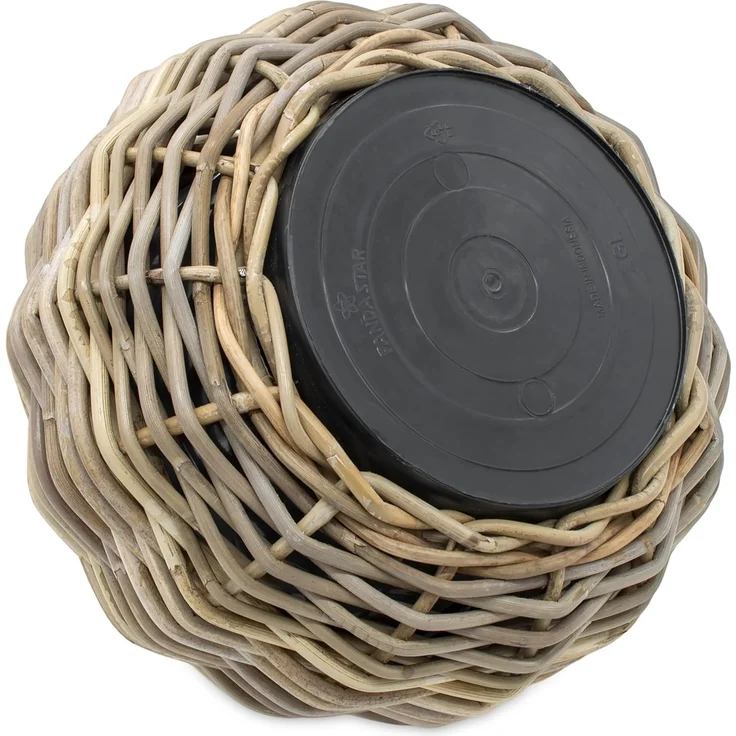 Spetebo Blumentopf Rattan Pflanztopf mit Kunststoff Einsatz (Anzahl, 1 St, Stück), mit 100 % wasserdichtem Innenkübel – Bild 5