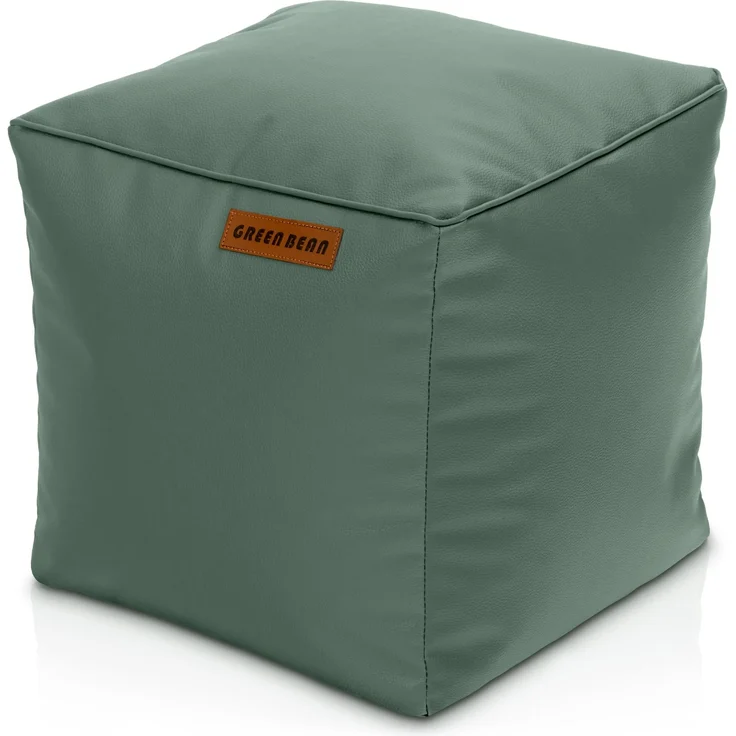 Green Bean® Sitzhocker aus Kunstleder - Pouf mit EPS Perlen Füllung - 40 x 40 cm - perfekte Ergänzung zum Sitzsack - Taubenblau – Bild 1