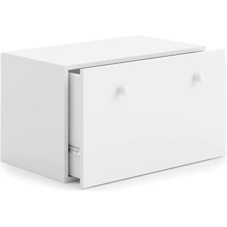 Dmora - Nachttisch Torun, Niedrige Kommode, Tisch, Multifunktionaler Nachttisch, 42x42 h71 cm, Weiß – Bild 2