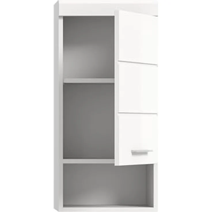Xonox Scout Hängeschrank (B/H/T: 37x79x24 cm) in weiß Nachbildung und weiß Hochglanz tiefzieh – Bild 4