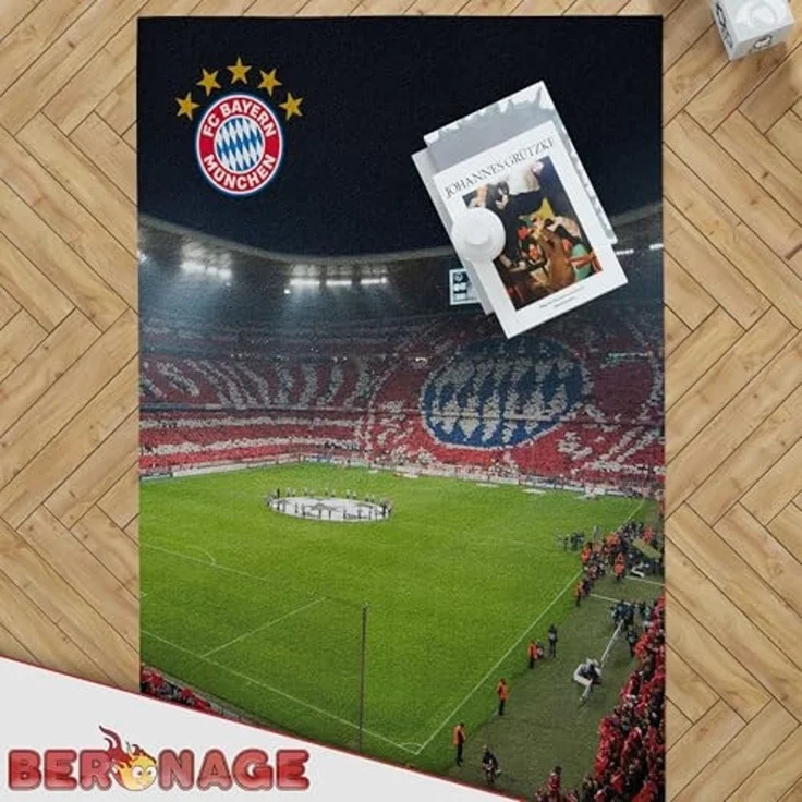 BERONAGE Kinderteppich FC Bayern München Teppich Allianz Arena 100x120 cm, rechteckig, Höhe: 10 mm, rutschfest – Bild 5