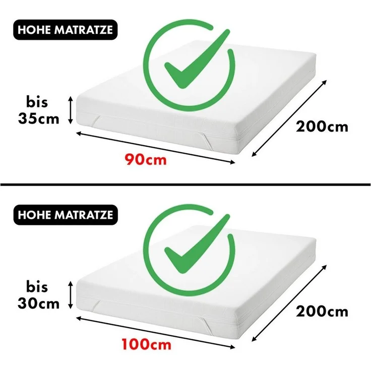 Jacobson Spannbettlaken BOXSPRING & ÜBERLÄNGE aus 100% Baumwolle, für hohe & lange Matratzen, Jersey Bettlaken 160 g/m², OEKO-TEX® – Bild 3