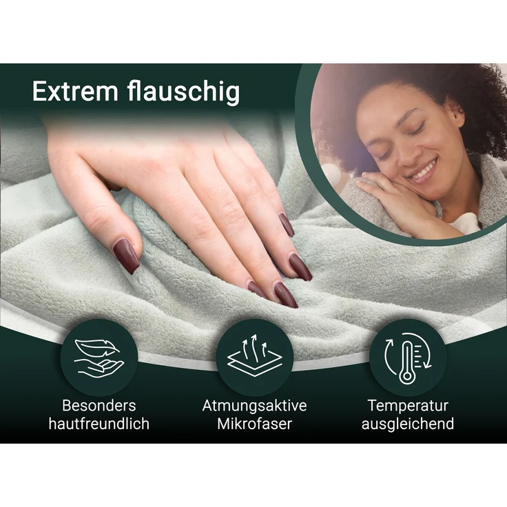 ZOLLNER Kuscheldecke, 150x200 cm, hellgrau – Bild 3