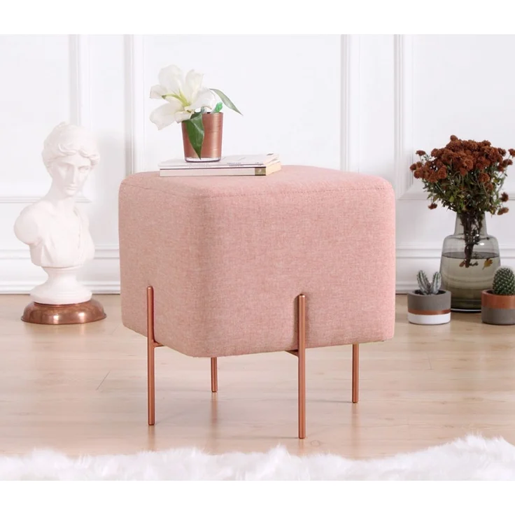 Hanah Home 'Copper 56 - Pink' Pouffe, Rosa, 40 x 42 x 40 cm – Bild 1