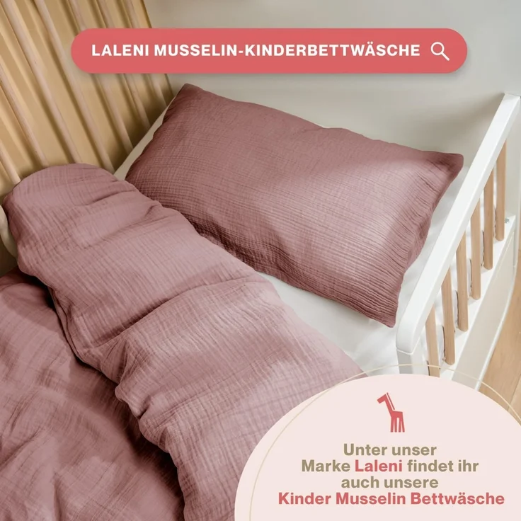 Blumtal Kissenbezug Musselin Kissenbezug - Oeko-TEX zertifiziertes Musselin Kopfkissen, (2 Stück), 100% Baumwolle – Bild 7