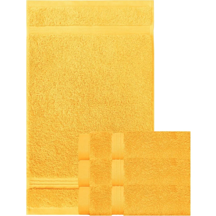 Lashuma Gästehandtücher Linz, Frottee (4-St), Flauschige Handtücher klein 30x50 cm gelb – Bild 3