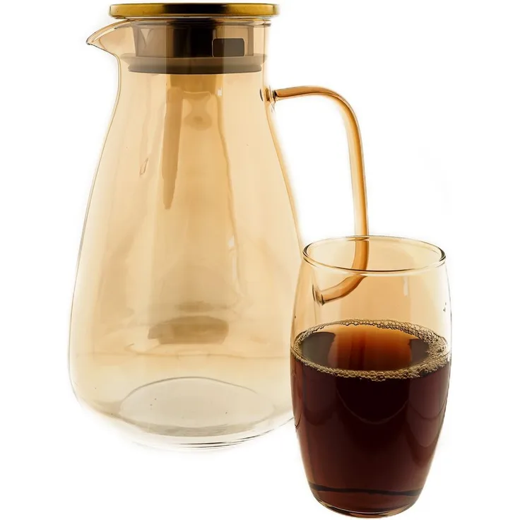 7-tlg. Karaffen-Set aus Glas - 1,95 L Karaffe & 6 Gläsern - 330 ml