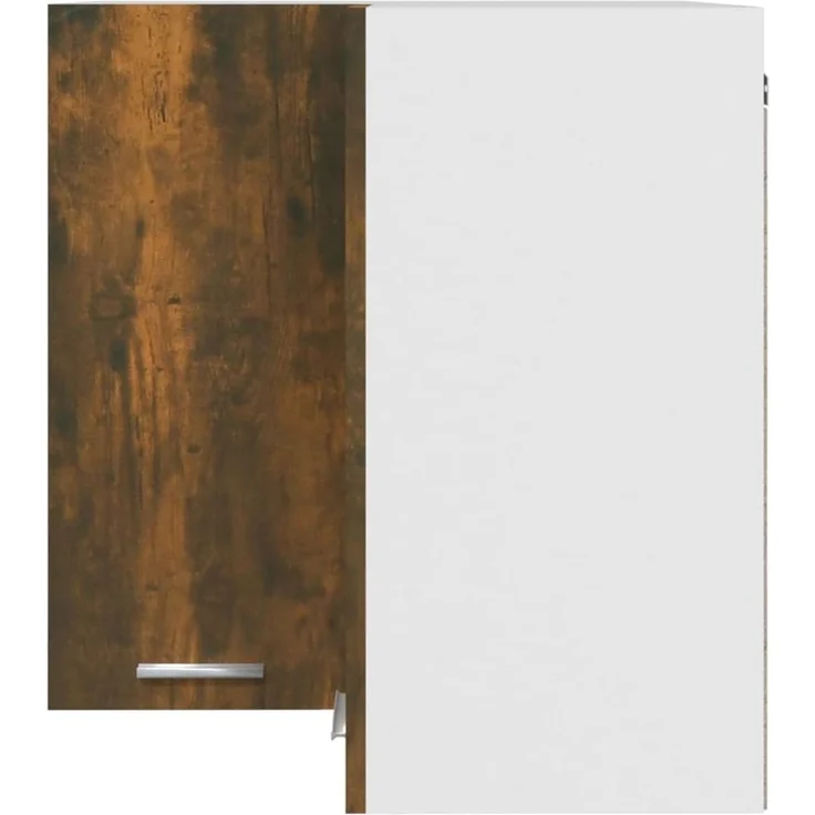 vidaXL Eck Hängeschrank, Wandschrank für Küche, Eckschrank mit viel Stauraum, Küchenschrank Schwebeschrank Küchenmöbel, Räuchereiche Holzwerkstoff – Bild 6