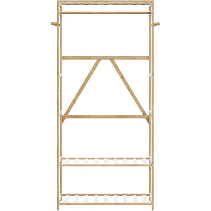 vidaXL Kleiderständer mit Ablagen 80x40x175 cm Bambus 4008922 – Bild 3