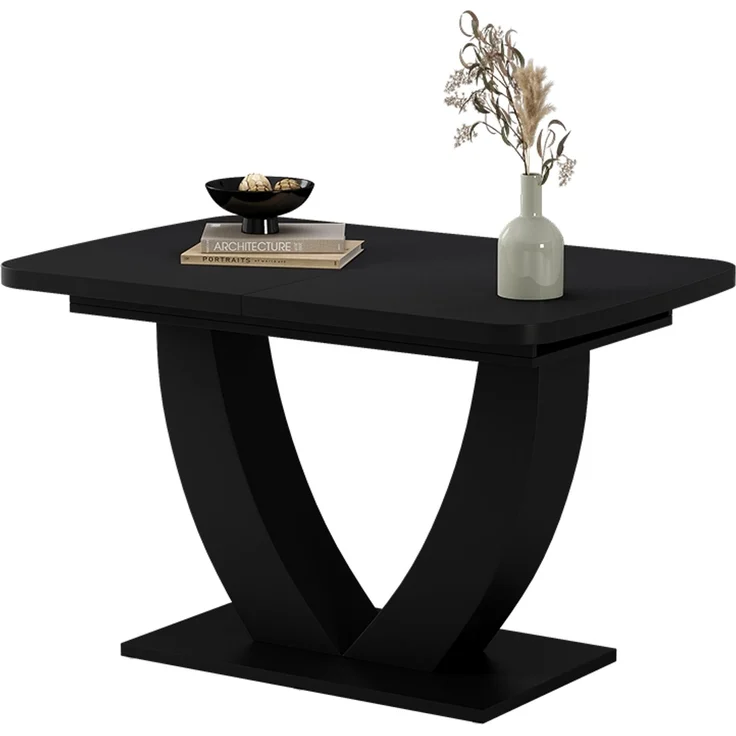 Esstisch Fenaro Schwarz 120 x 80 cm ausziehbar Vicco – Bild 6