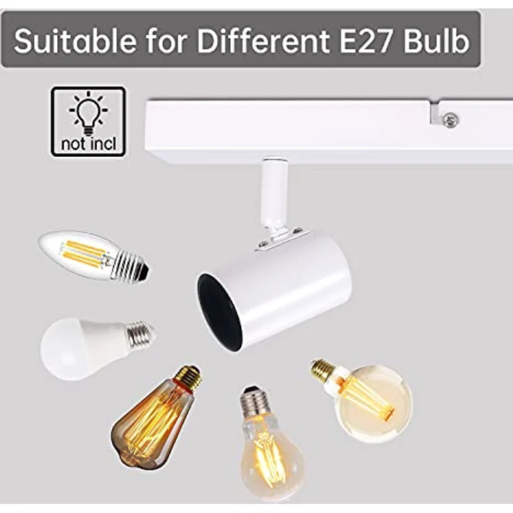 Dehobo Deckenlampe E27 Weiß, Deckenleuchte 2 Flammig, LED Decken Strahler Modern, Retro deckenleuchten Lampe e27 für Schlafzimmer Wohnzimmer Korridor Küche, Nein Leuchtmittel, Max. 60W – Bild 4