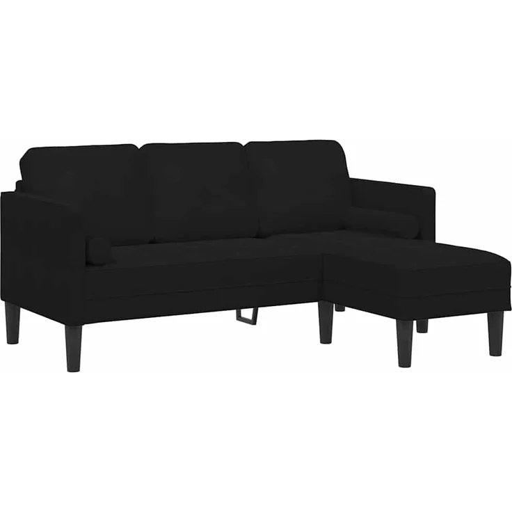 vidaXL Sofa Set mit Kissen Schwarz Polyester 42001931 – Bild 1