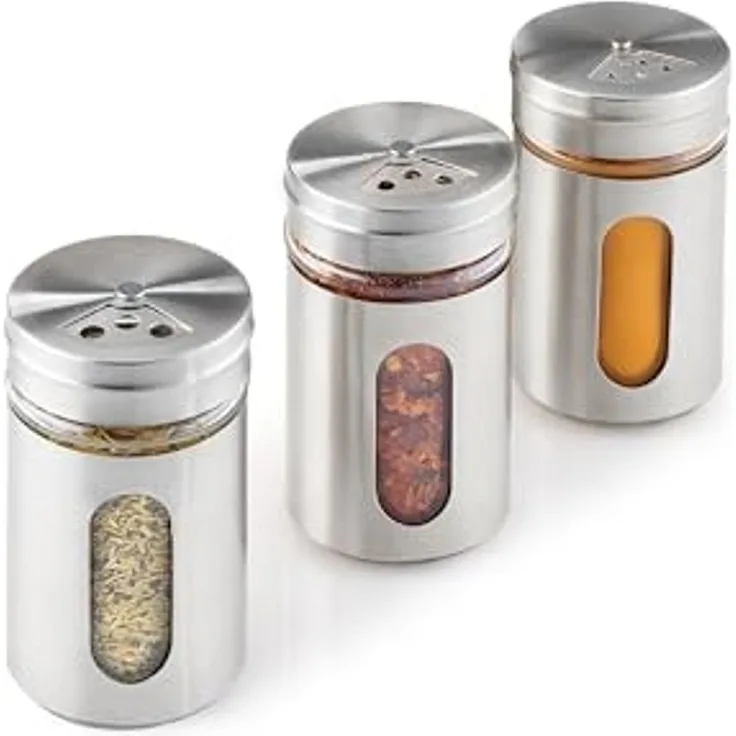 METALTEX 259851000 3er Set Gewürzstreuer Glas/Inox 100 ml